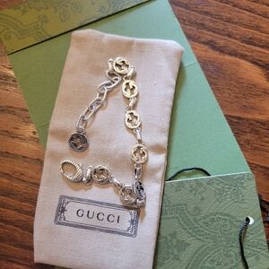Gucci Italian Luxury 925 Sterling Silver Bracelet.